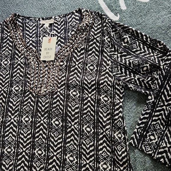 Beach By Exist Other - Beach Cover up or just beautiful shirt Bohemian beach Tunic beaded